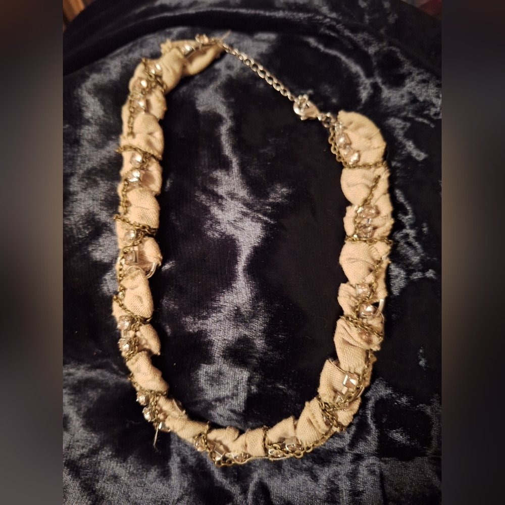 AE American EAGLE Vintage Y2K Knotted BRAIDED Crystal Necklace Chunky Edgy Boho - Picture 7 of 7